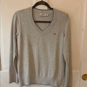 Vineyard Vines Light Gray V-Neck Sweater